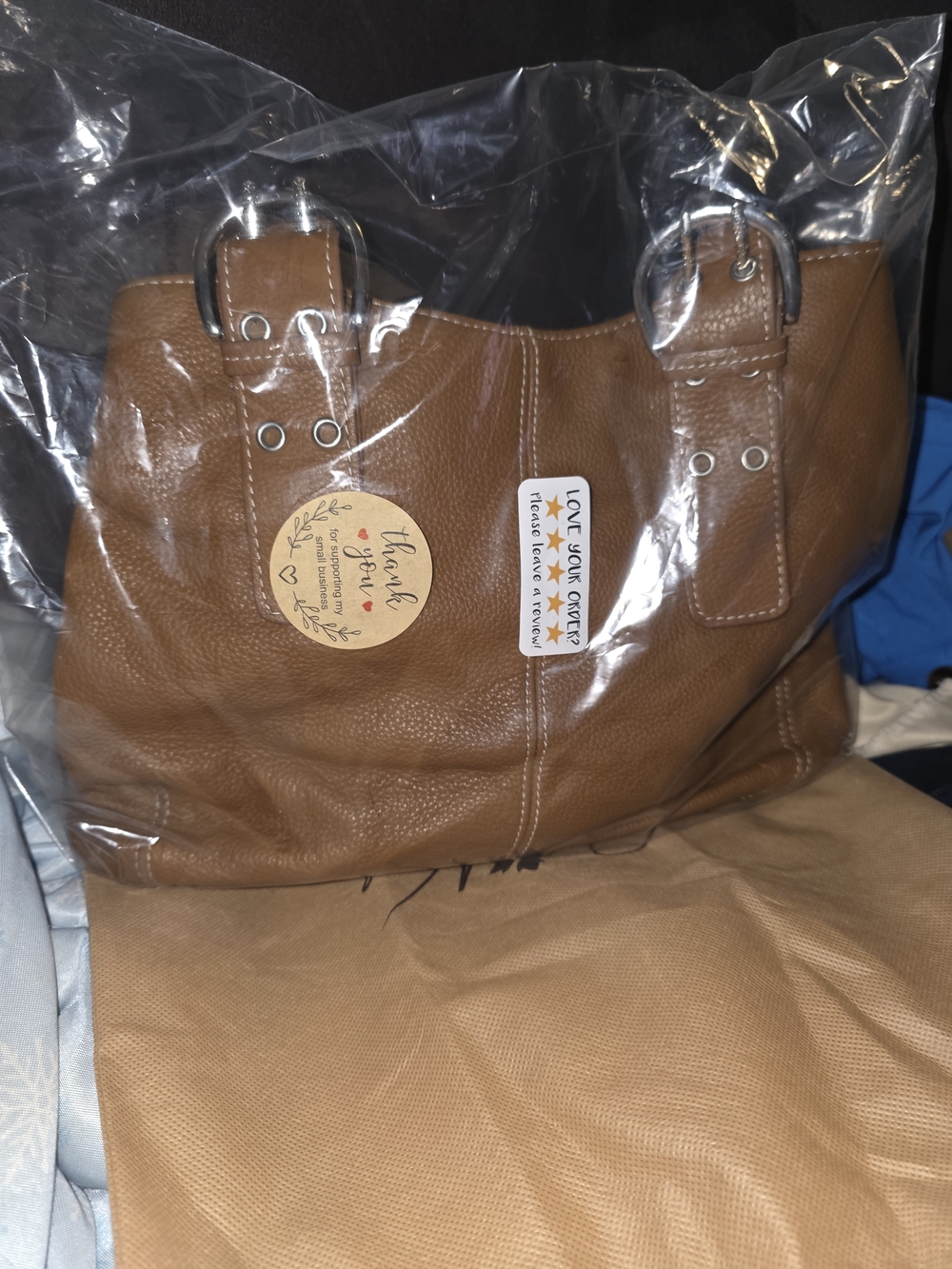 Tingnanello Classic Brown Leather Tote Bag - Structured Everyday Handbag